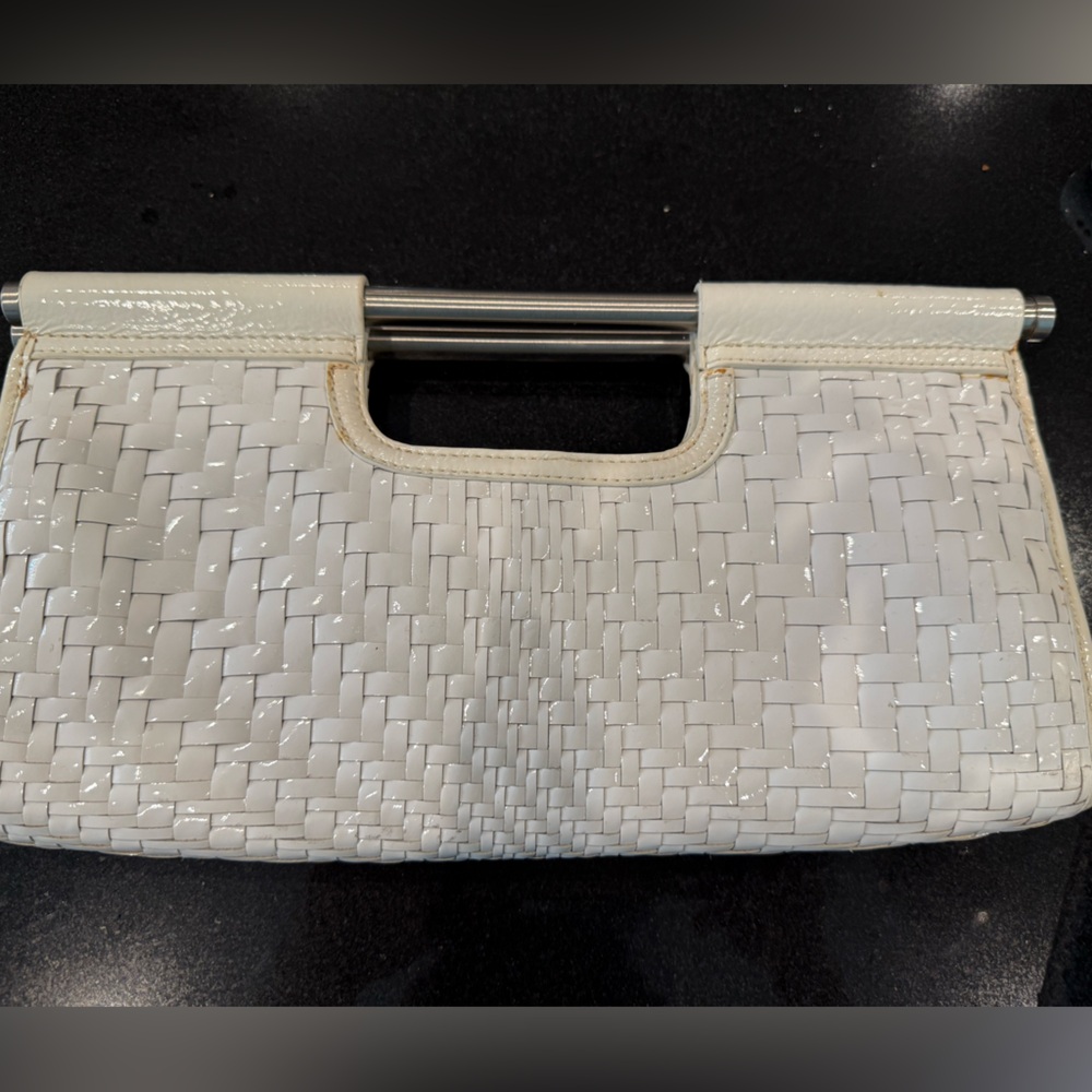 Cole Haan White Woven Clutch